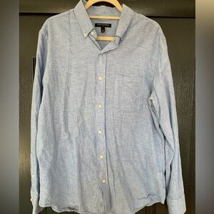 Banana Republic Slim Fit Linen Chambray Button-Up Shirt Men’s L